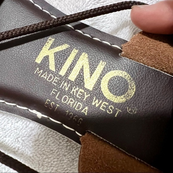 KINO Alpagata brown leather gladiator ankle straps womens sandals size 7 - Picture 9 of 9